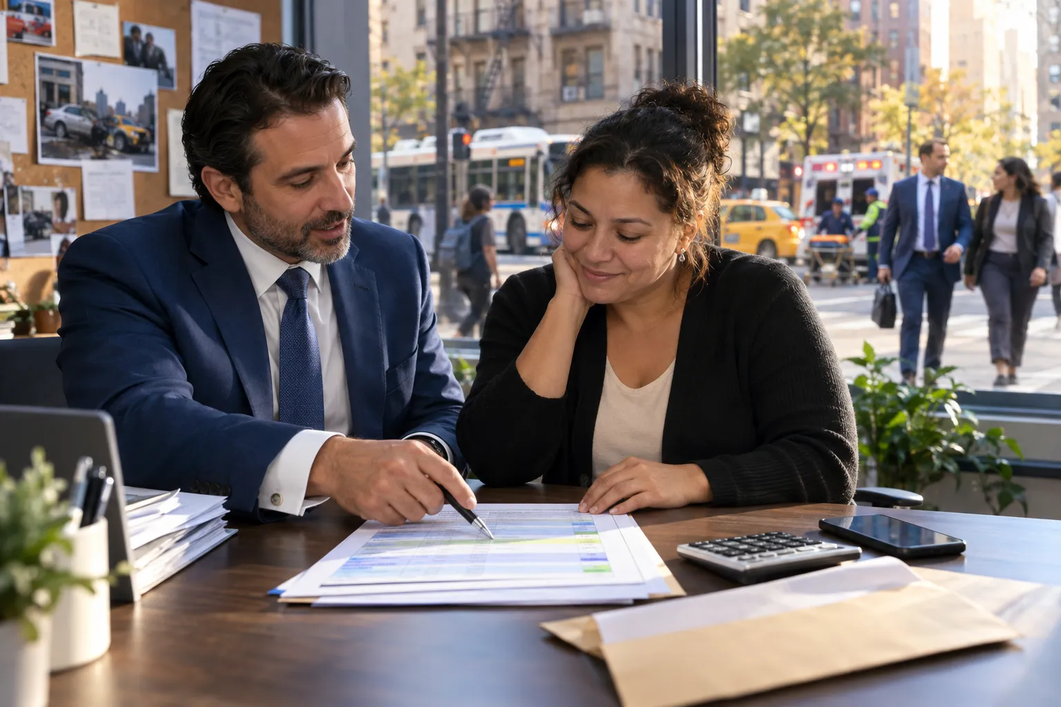 Settlement disbursement breakdown shown line by line on document