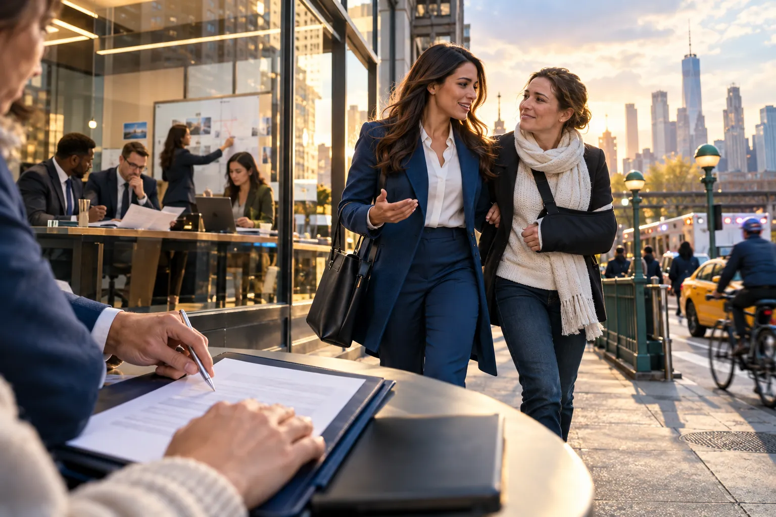 New York personal injury lawyer guiding client forward with confident support