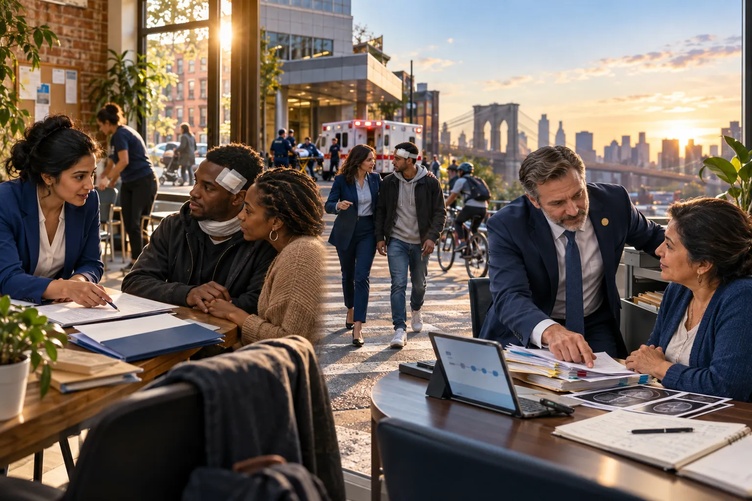 Brooklyn personal injury attorney guiding client with supportive advocacy