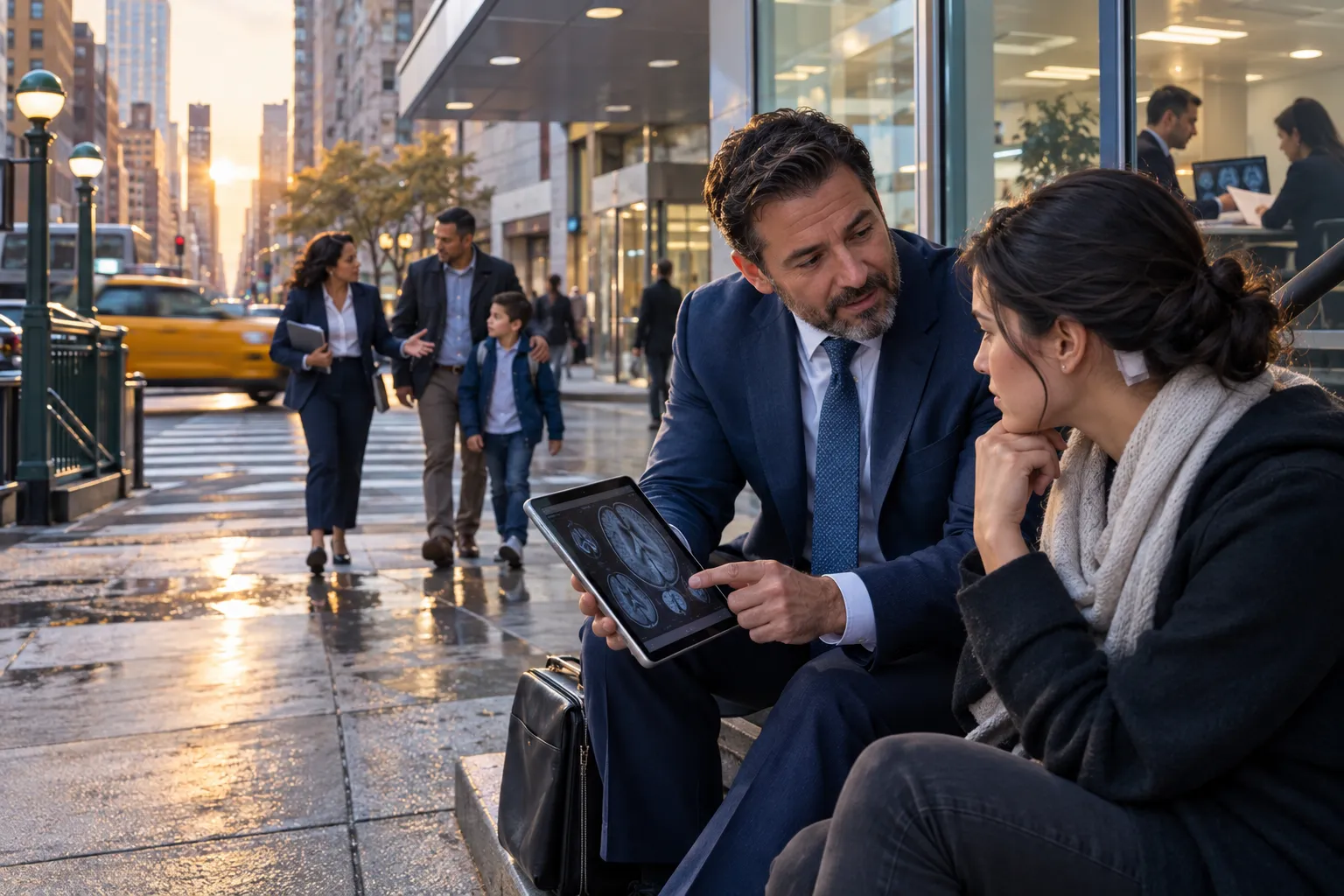 NYC personal injury lawyer guiding client with mild TBI claim support