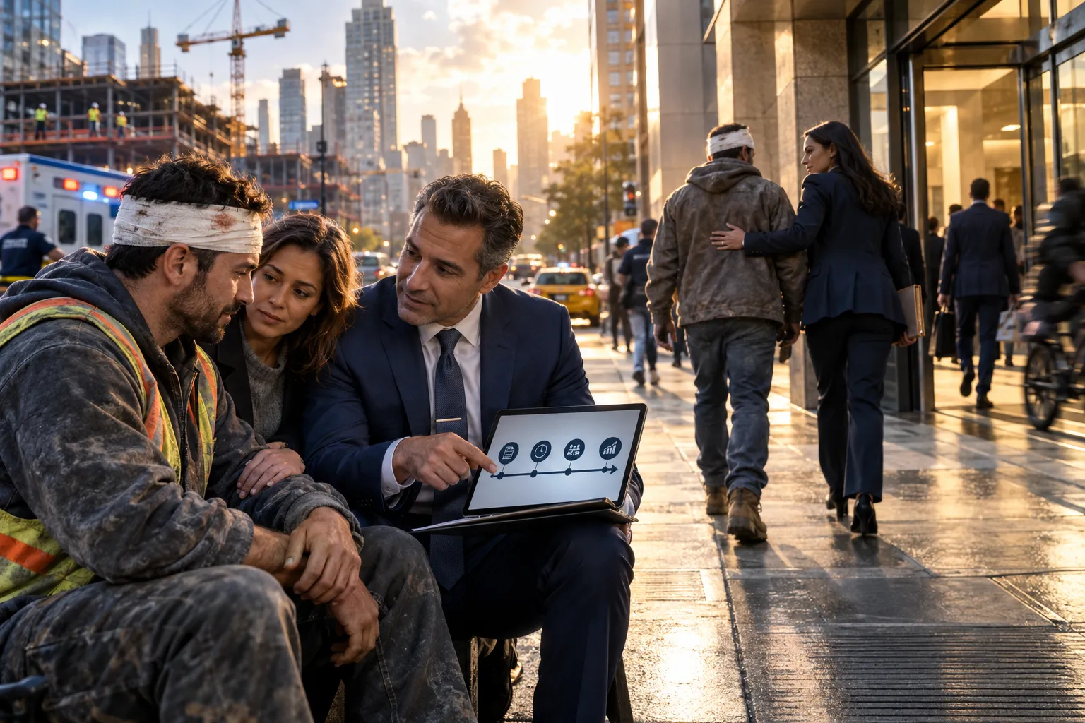 New York personal injury attorneys guiding client through case timeline steps