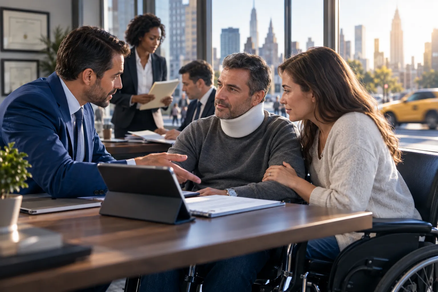 New York brain trauma attorney guiding injured client with supportive advocacy