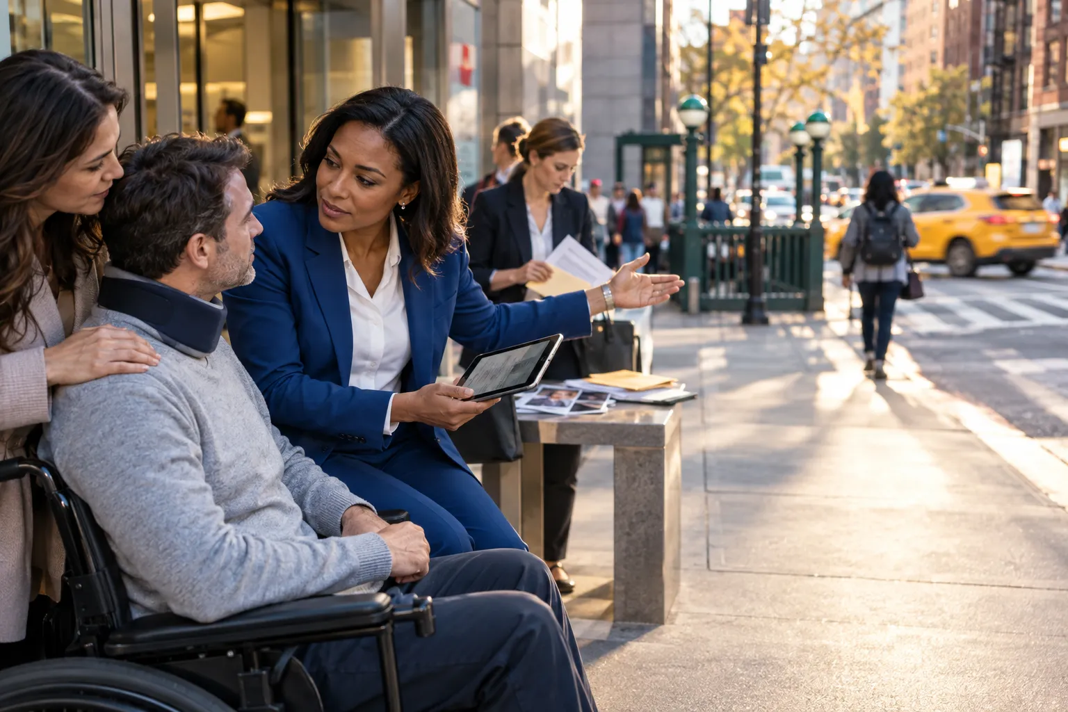 New York personal injury attorney guiding client with hiring checklist and documents