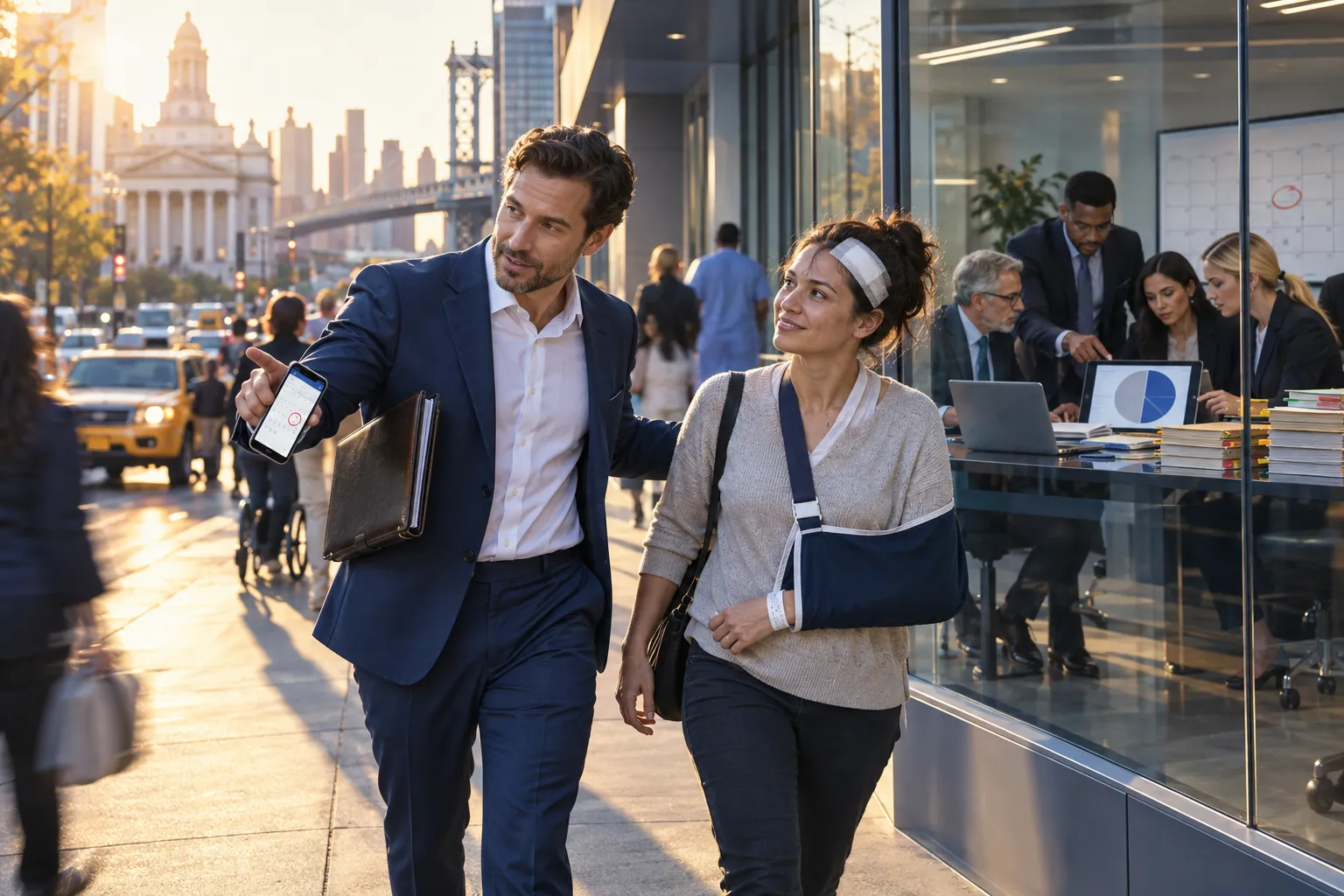 New York personal injury attorney guiding client forward with confident support