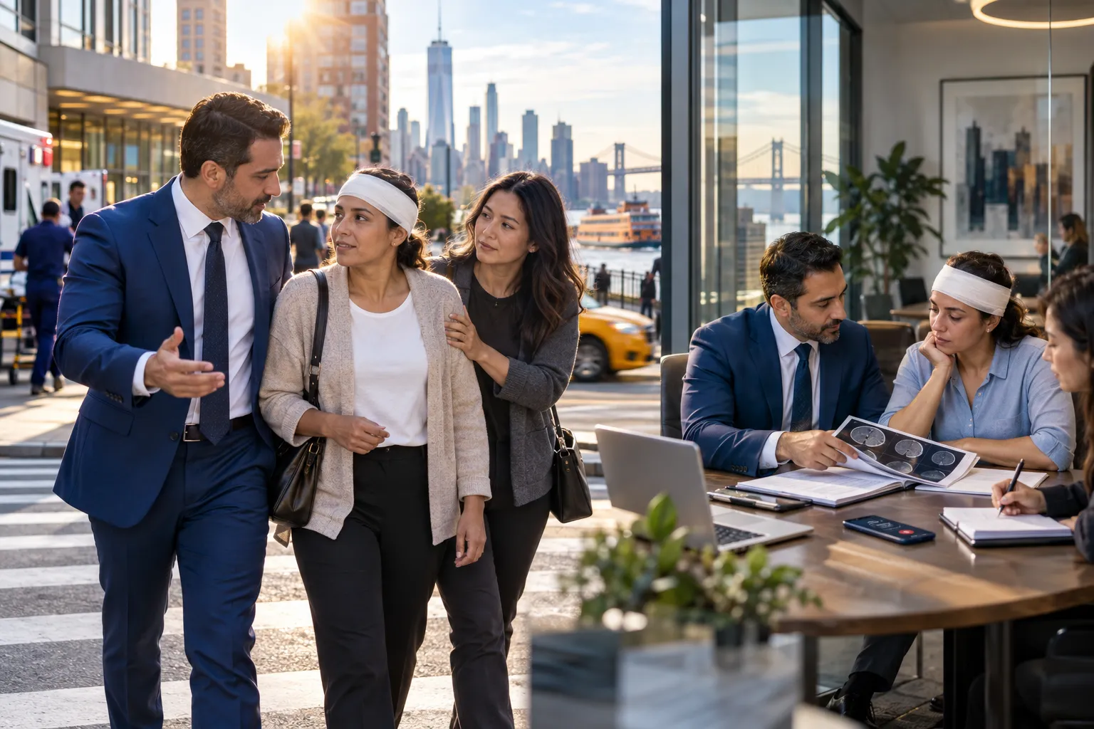 New York personal injury attorney supporting head injury client with compassion