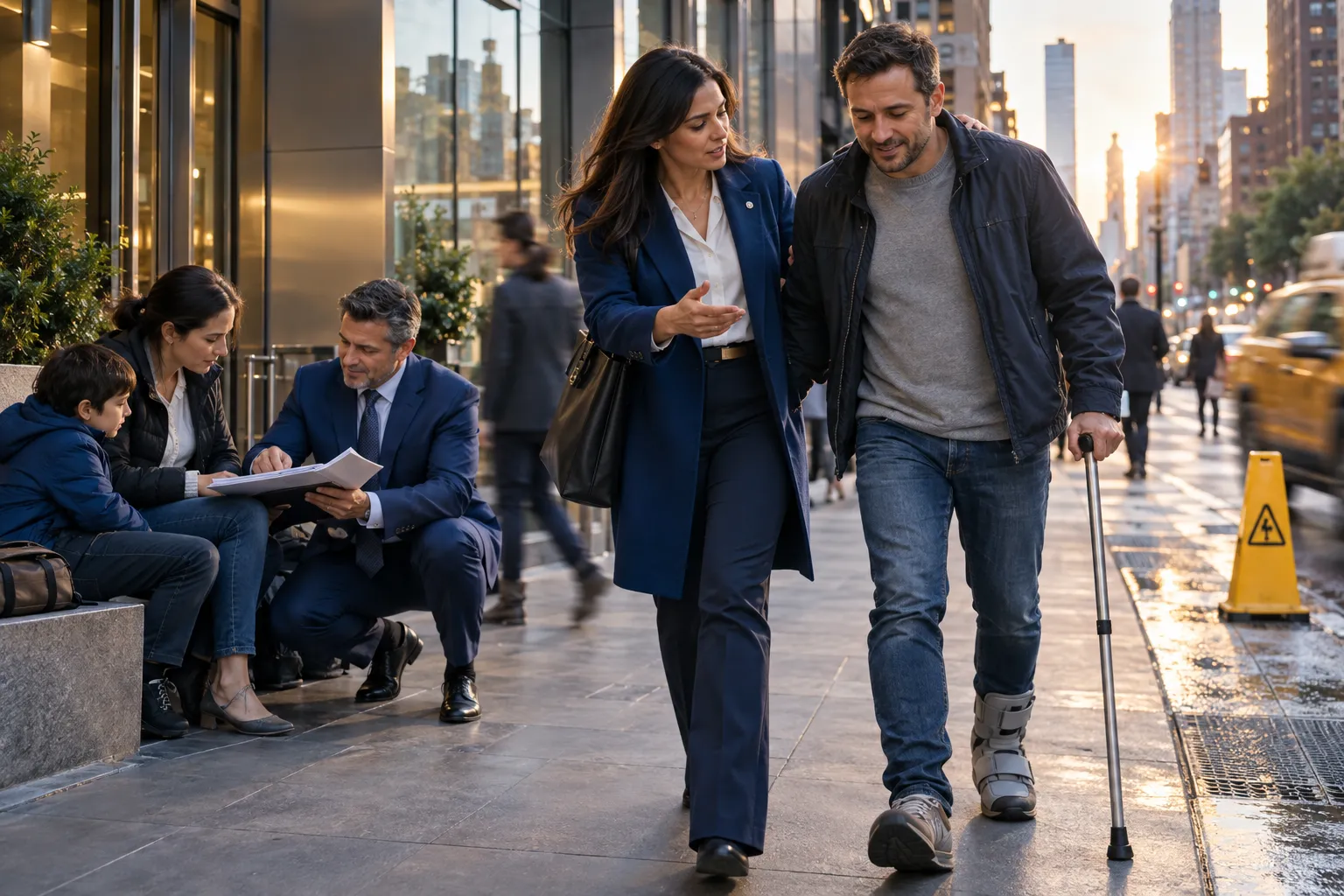 New York personal injury attorneys supporting an injured client in consultation