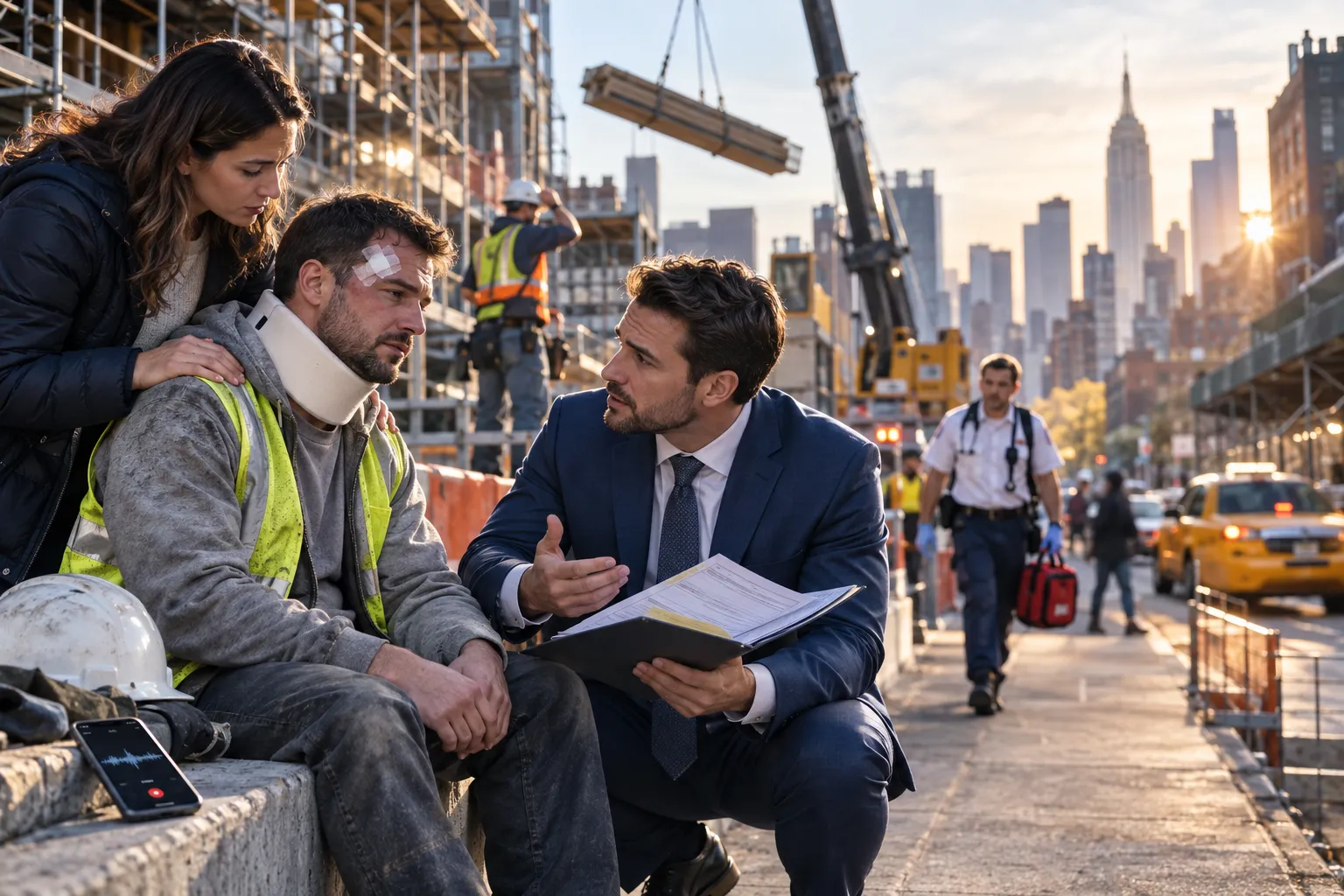 Construction worker on scaffold illustrating New York Labor Law 240 protections