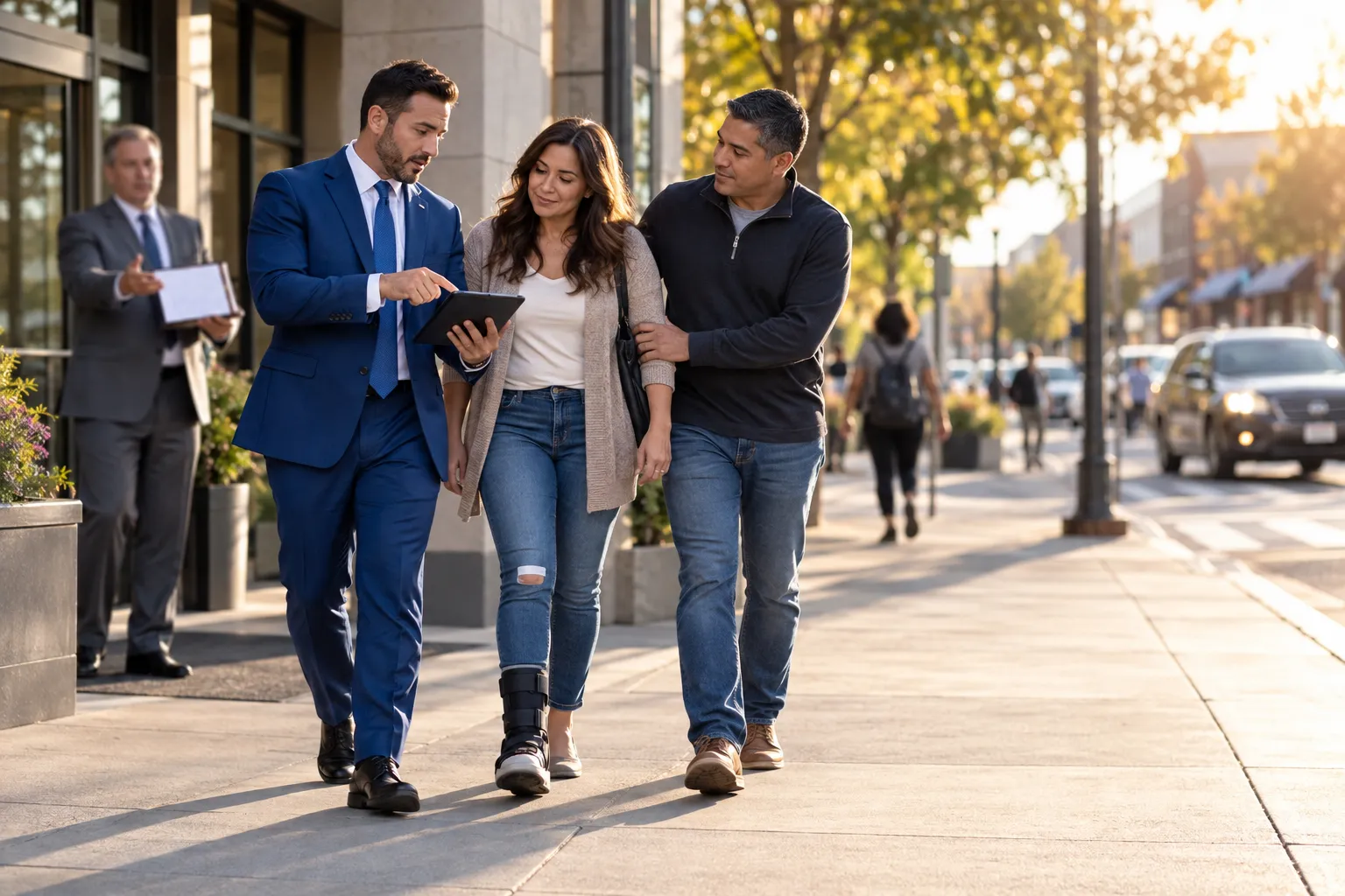 Attorney helping injured client navigate trip and fall case