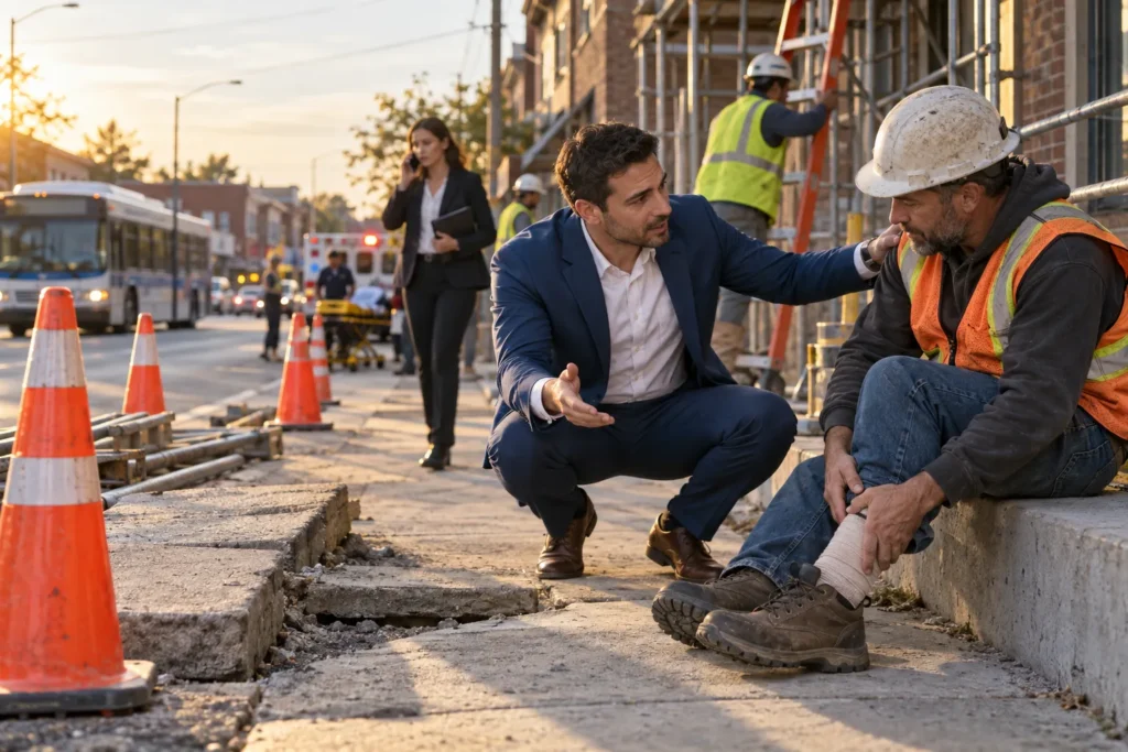 trip hazard construction site attorney Long Island