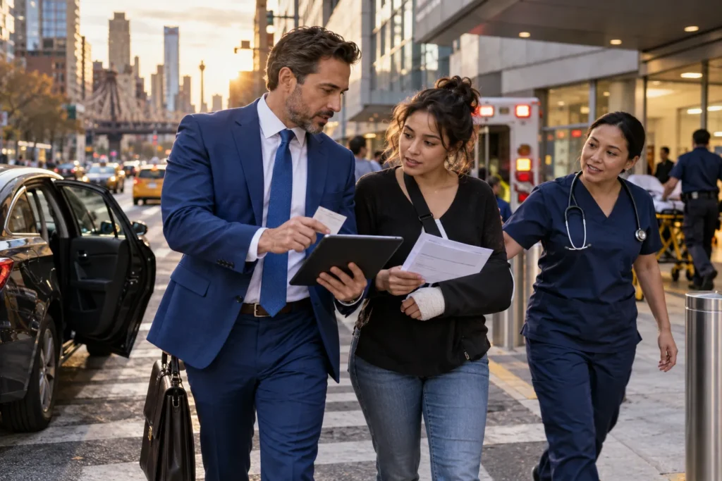 Uber accident medical bills payment NY
