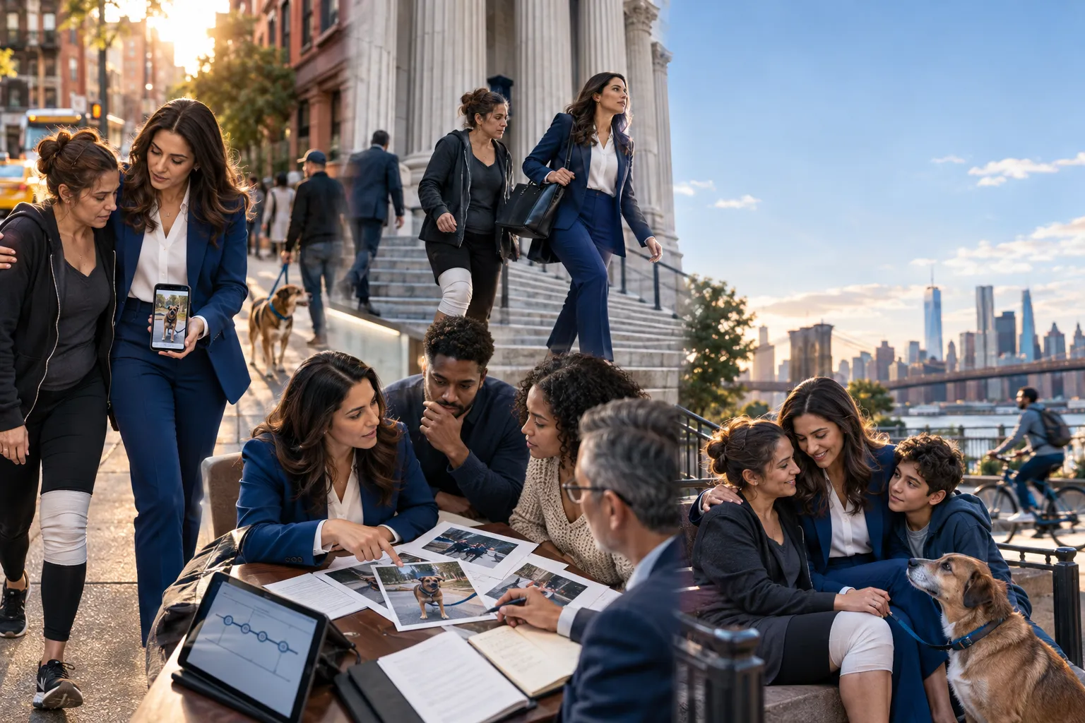 Attorney and client discussing a personal injury case in New York office