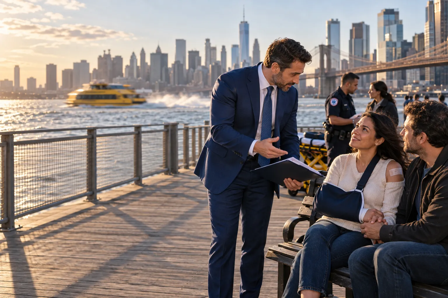 Personal injury attorneys advocating for clients in New York office
