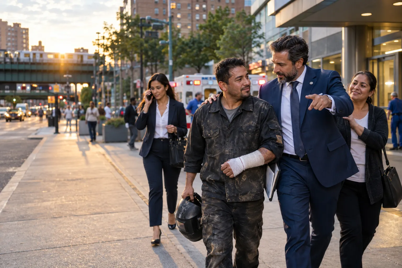 Queens attorney supporting injured welder with legal claim documents