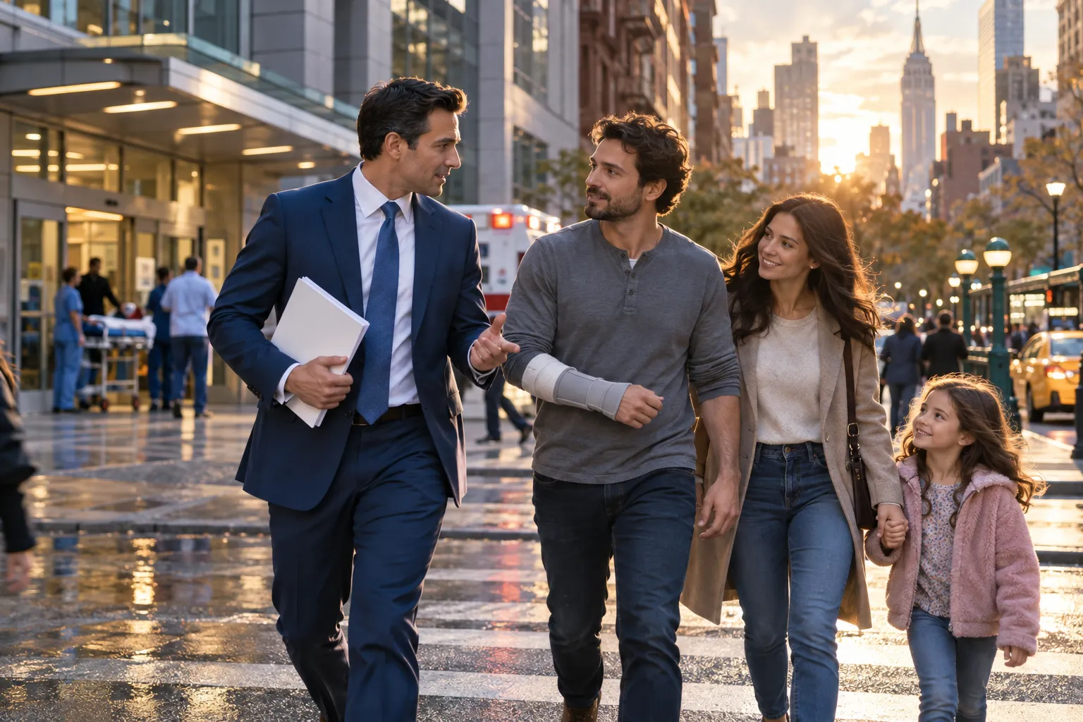 New York families meeting with personal injury attorneys in supportive consultation